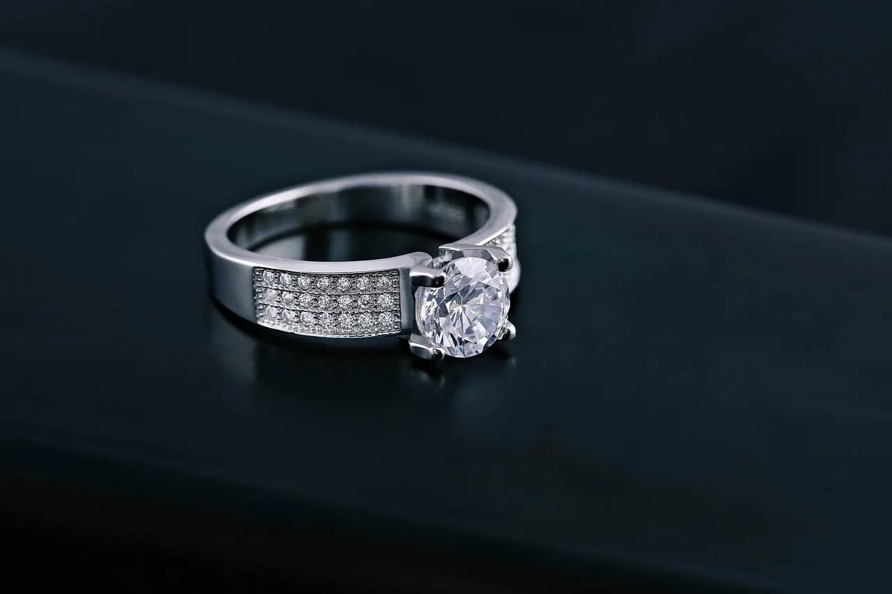 A diamond ring in dramatic light